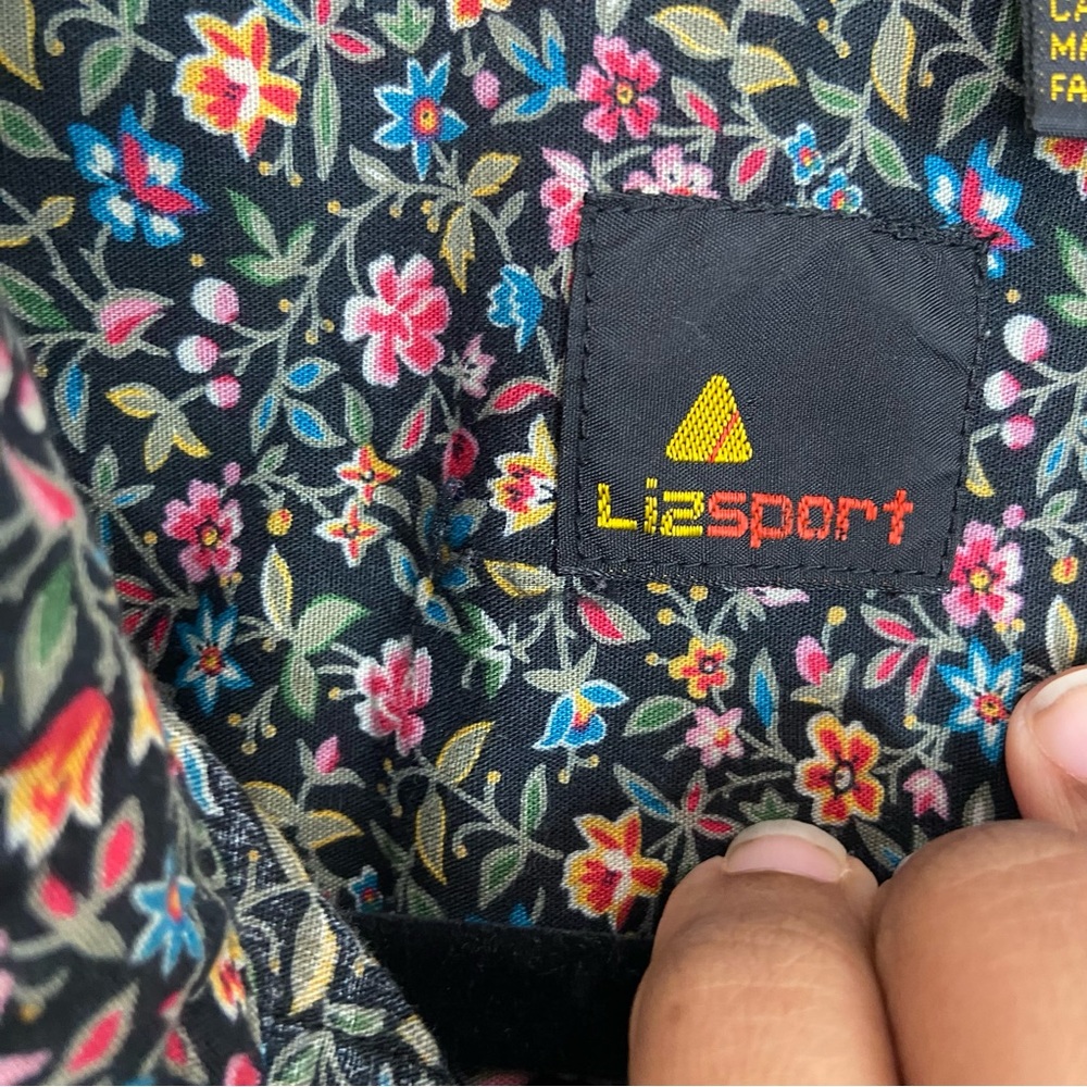 Liz Sport Shirt Button Up Ditzy Floral Print Long Sleeve - Picture 8 of 12